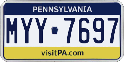 PA license plate MYY7697