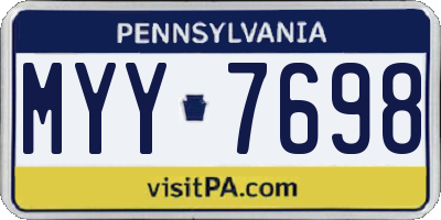 PA license plate MYY7698