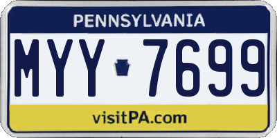 PA license plate MYY7699