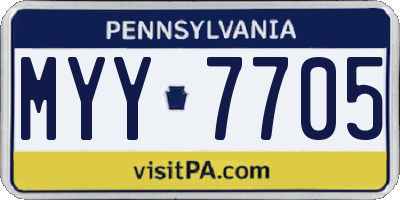 PA license plate MYY7705