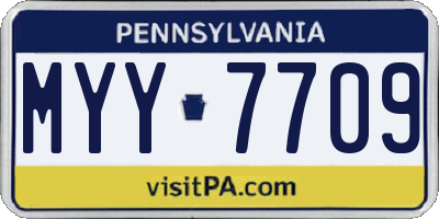 PA license plate MYY7709