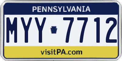 PA license plate MYY7712