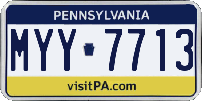PA license plate MYY7713