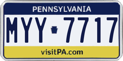 PA license plate MYY7717