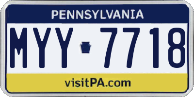 PA license plate MYY7718