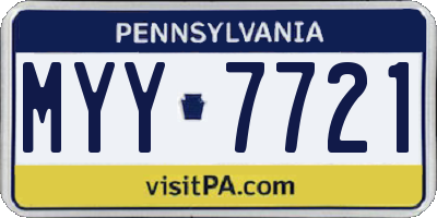 PA license plate MYY7721