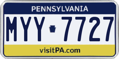 PA license plate MYY7727