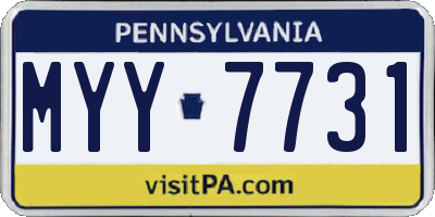 PA license plate MYY7731