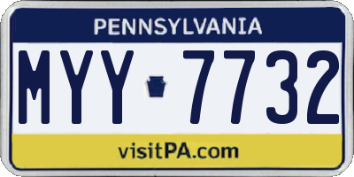 PA license plate MYY7732