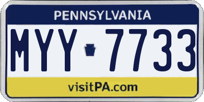 PA license plate MYY7733