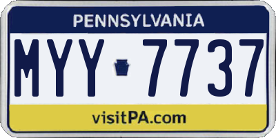 PA license plate MYY7737