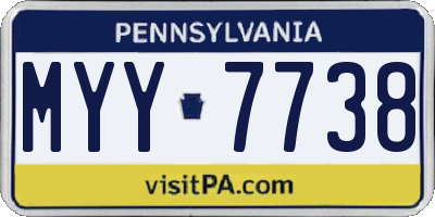 PA license plate MYY7738