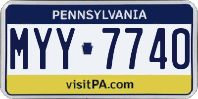 PA license plate MYY7740