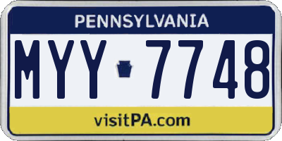 PA license plate MYY7748