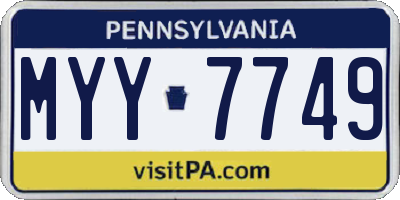PA license plate MYY7749
