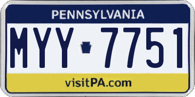 PA license plate MYY7751