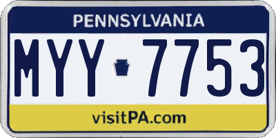 PA license plate MYY7753