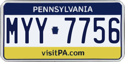 PA license plate MYY7756