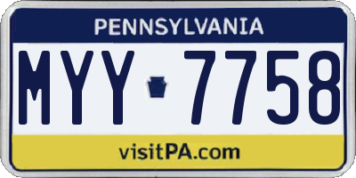 PA license plate MYY7758