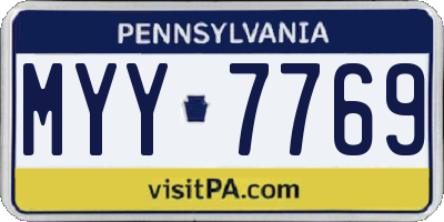 PA license plate MYY7769