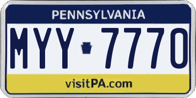 PA license plate MYY7770