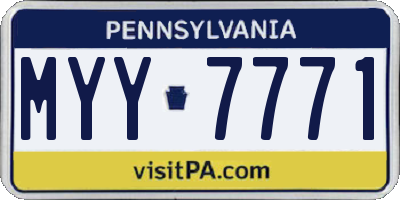 PA license plate MYY7771
