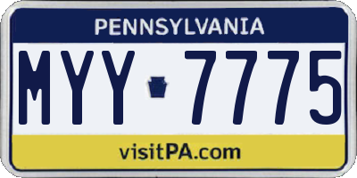PA license plate MYY7775