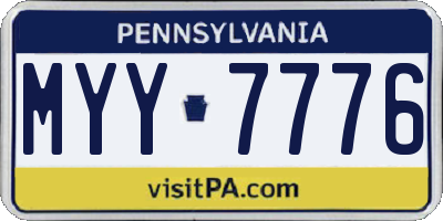PA license plate MYY7776