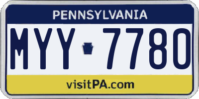 PA license plate MYY7780