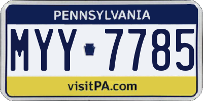 PA license plate MYY7785