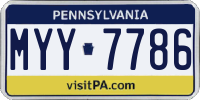 PA license plate MYY7786
