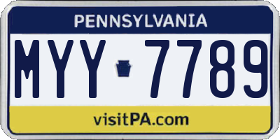 PA license plate MYY7789