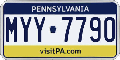 PA license plate MYY7790