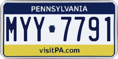 PA license plate MYY7791