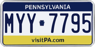 PA license plate MYY7795