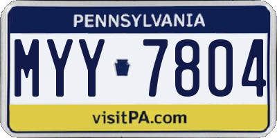 PA license plate MYY7804