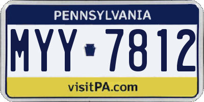 PA license plate MYY7812