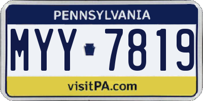 PA license plate MYY7819