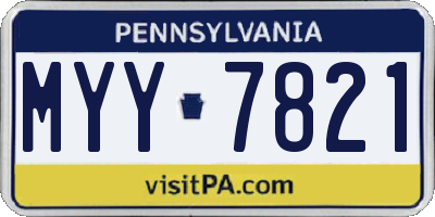 PA license plate MYY7821