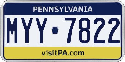 PA license plate MYY7822