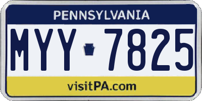 PA license plate MYY7825