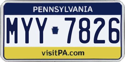 PA license plate MYY7826