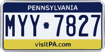 PA license plate MYY7827