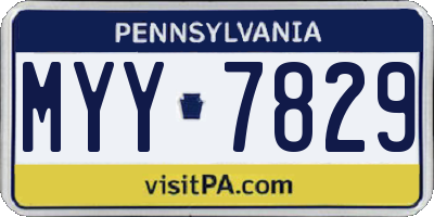 PA license plate MYY7829
