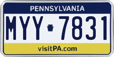 PA license plate MYY7831
