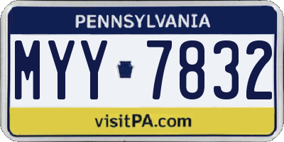 PA license plate MYY7832