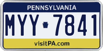 PA license plate MYY7841