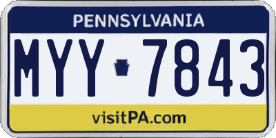 PA license plate MYY7843