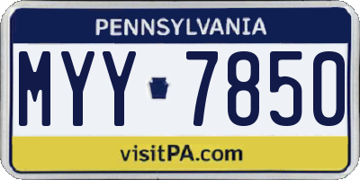 PA license plate MYY7850