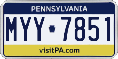 PA license plate MYY7851